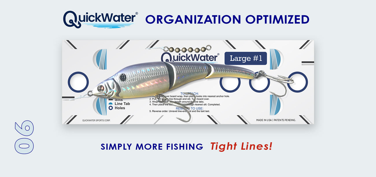 Slide 6: QuickWater Logo: Organization optimized. Simply more fishing. Tight lines!